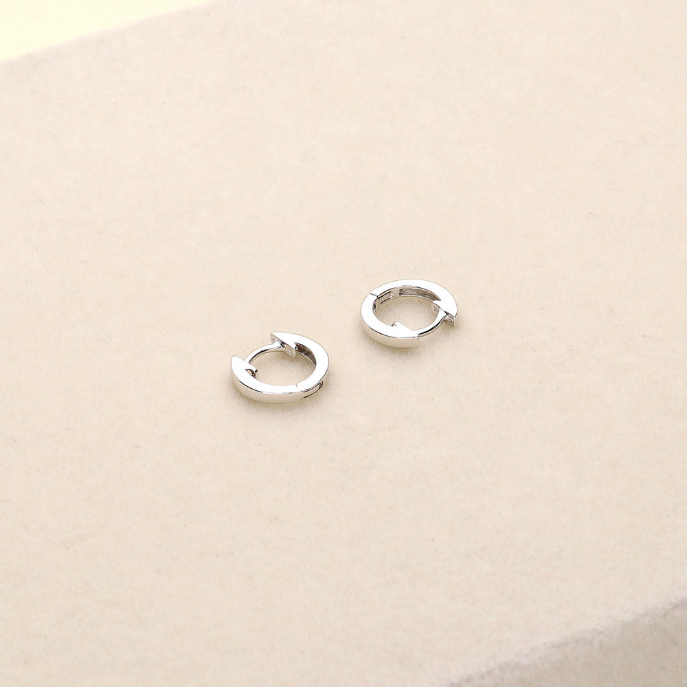 Mini Huggie Earrings in Sterling Silver 0.45"