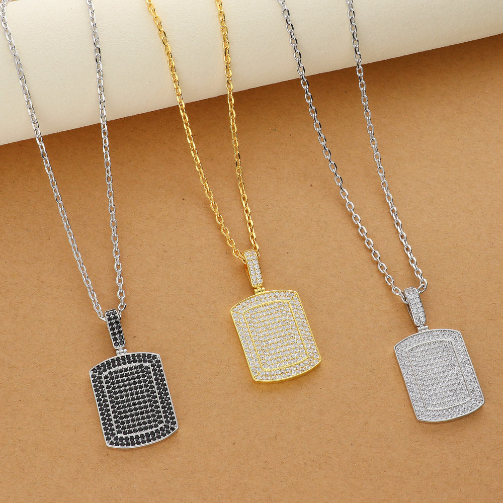 Dog Tag CZ Necklace