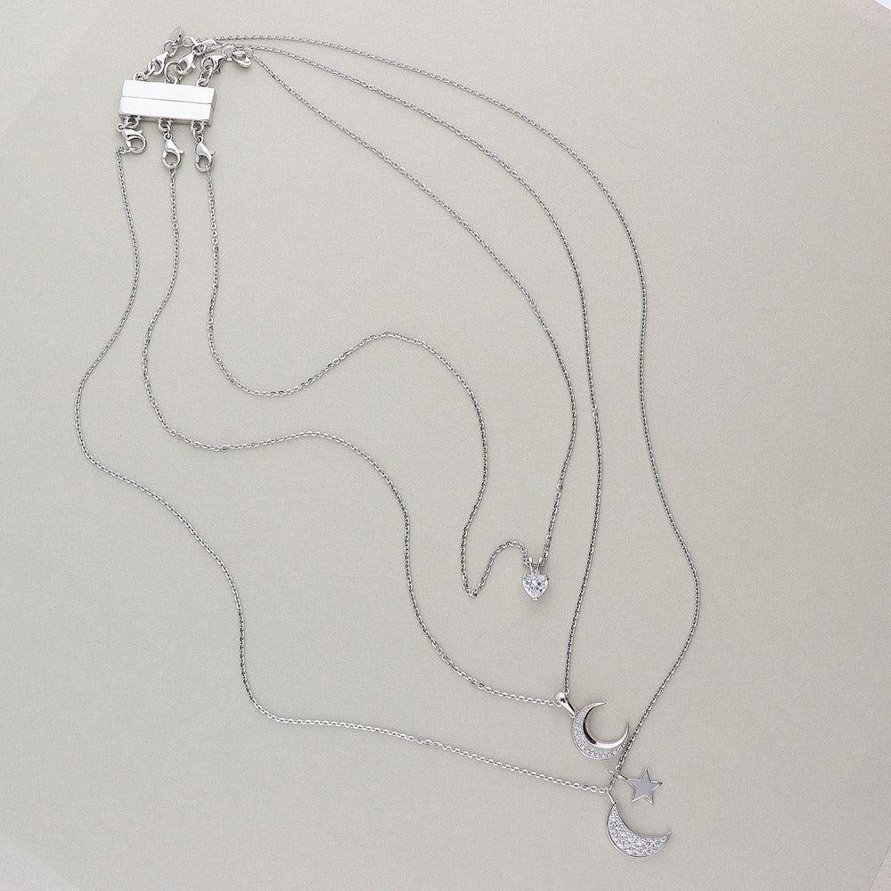 Flatlay view of Base Metal Triple Necklace Layering Clasp, Gold-Tone