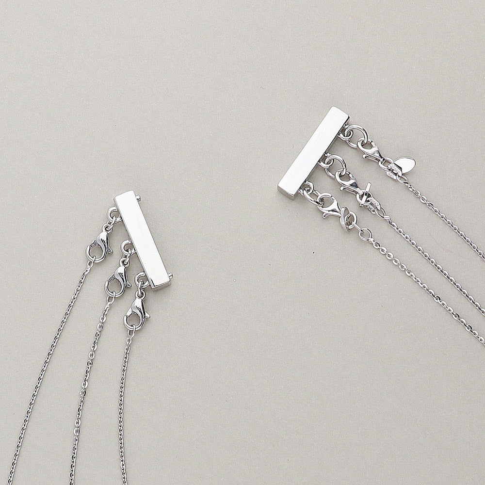 Flatlay view of Base Metal Triple Necklace Layering Clasp, 4 of 6