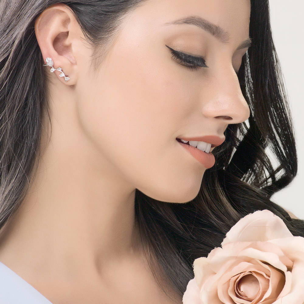 Image Contain: Model Wearing Flower Ear Cuffs