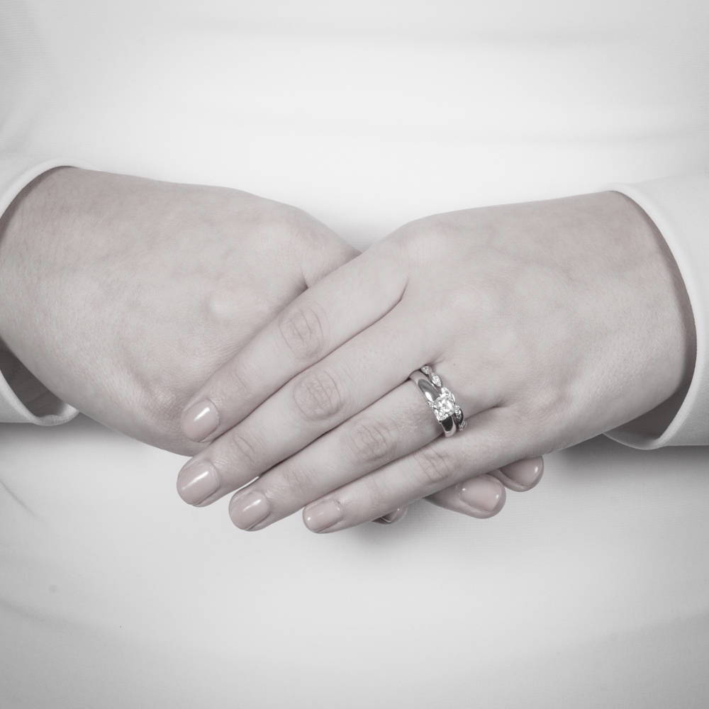 Woven Pave CZ Eternity Ring in Sterling Silver