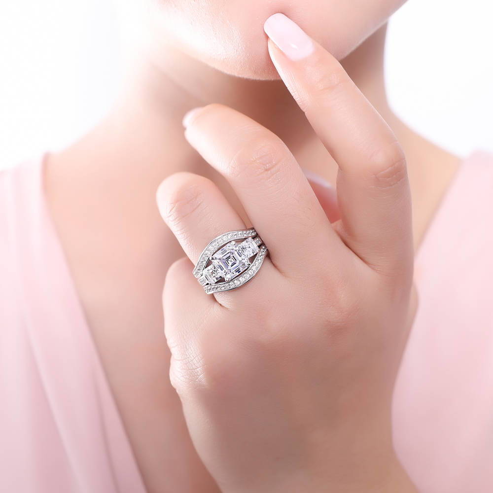 Pave CZ Eternity Ring in Sterling Silver