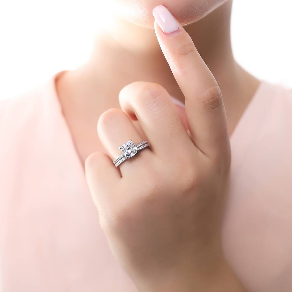 Pave CZ Eternity Ring in Sterling Silver
