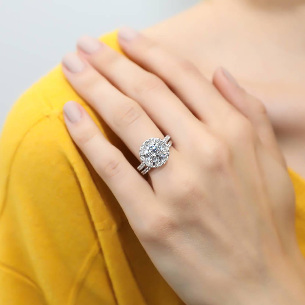 Pave CZ Eternity Ring in Sterling Silver