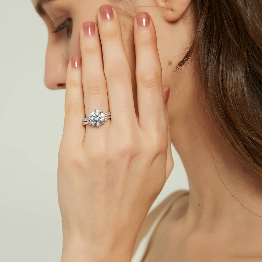 5-Stone Wishbone CZ Band in Sterling Silver
