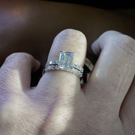 Image Contain: Model Wearing Art Deco Half Eternity Ring, Art Deco Ring