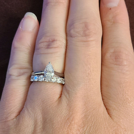 Model Wearing 7-Stone Half Eternity Ring, Ring