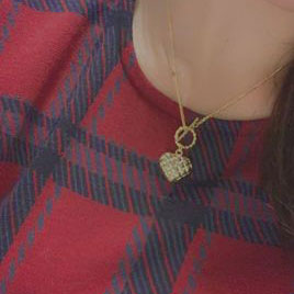 Model Wearing Heart Pendant Necklace
