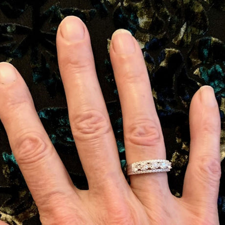 Model Wearing 5-Stone Half Eternity Ring