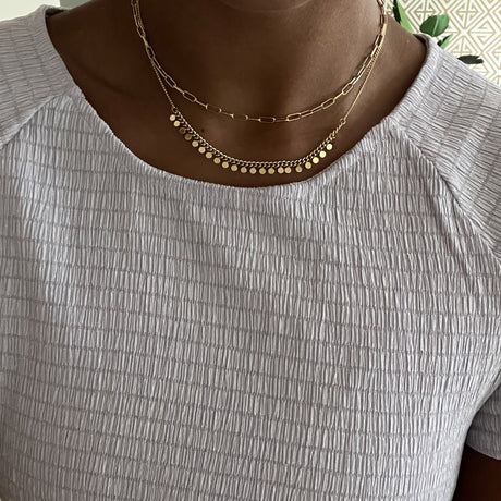 Model Wearing Paperclip Chain Necklace