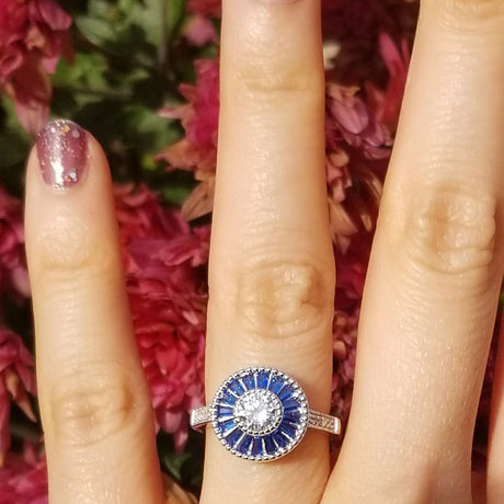 Model Wearing Halo Ring
