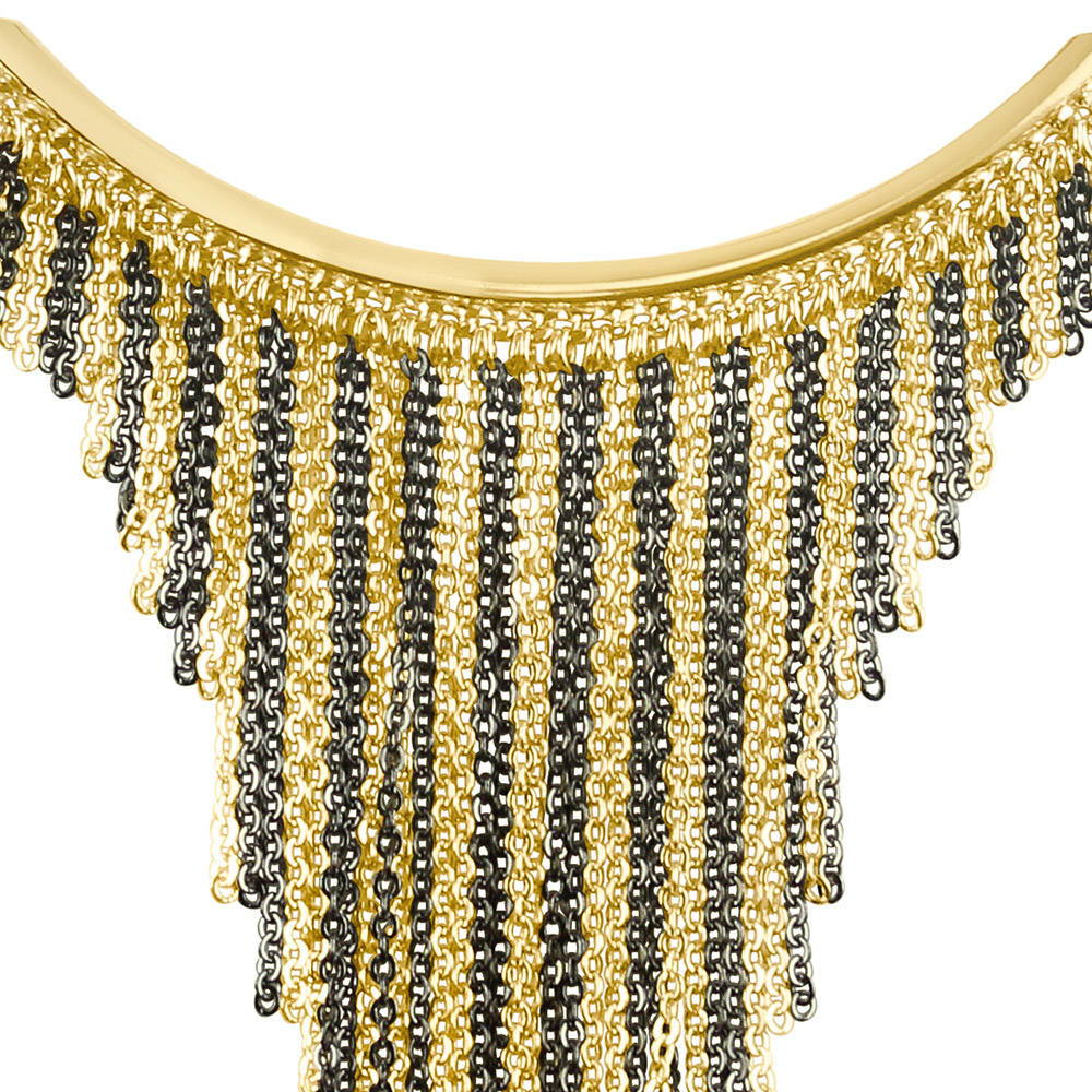 Fringe Statement Necklace in 2-Tone, front view