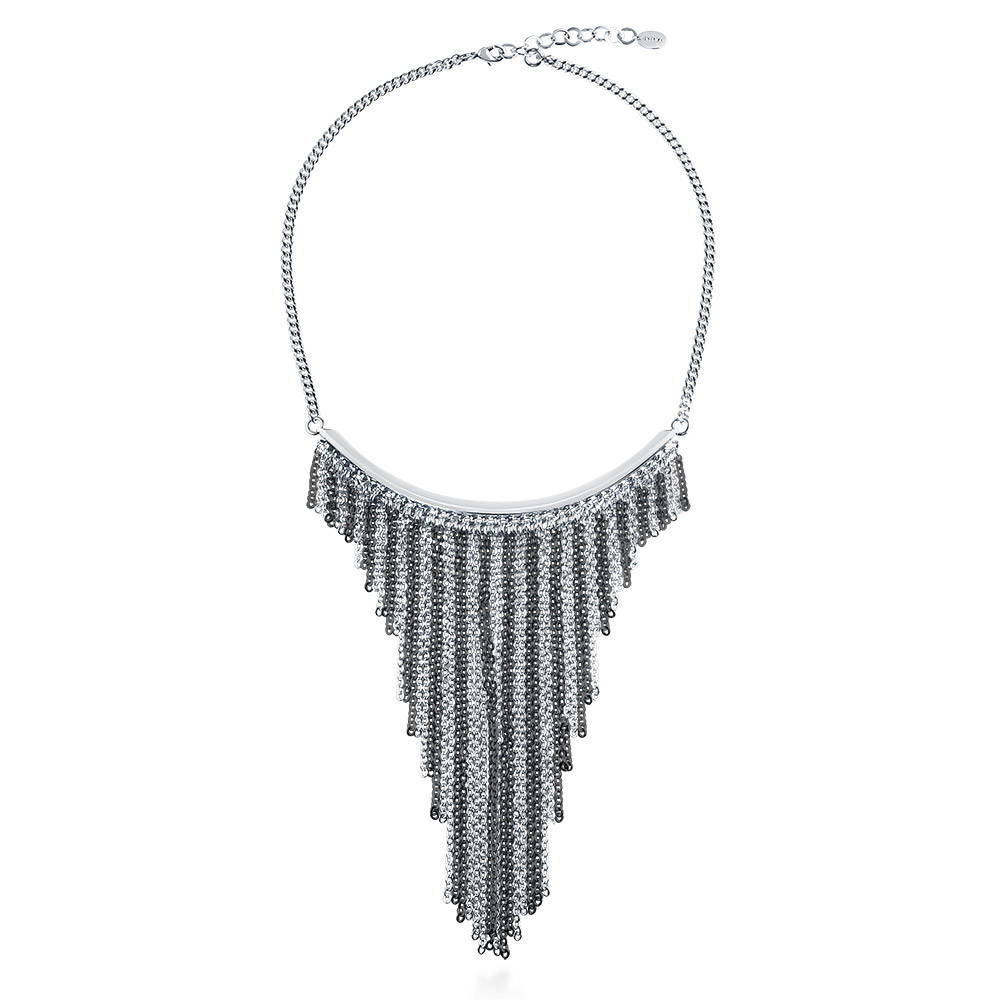 Fringe Statement Necklace in 2-Tone