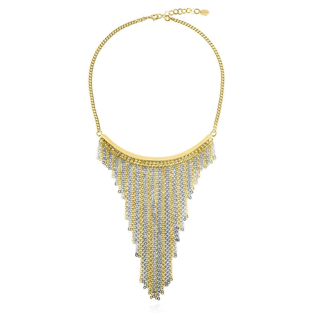 Fringe Statement Necklace in 2-Tone