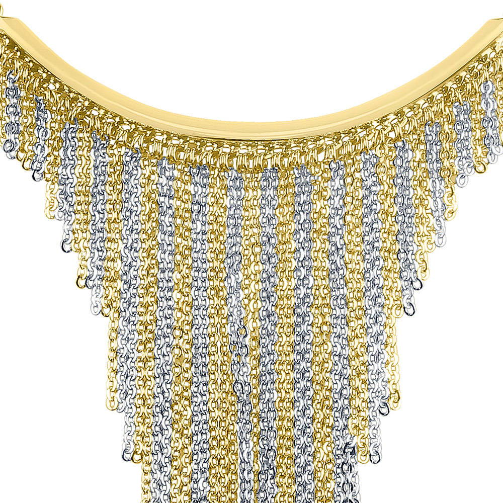 Fringe Statement Necklace in 2-Tone