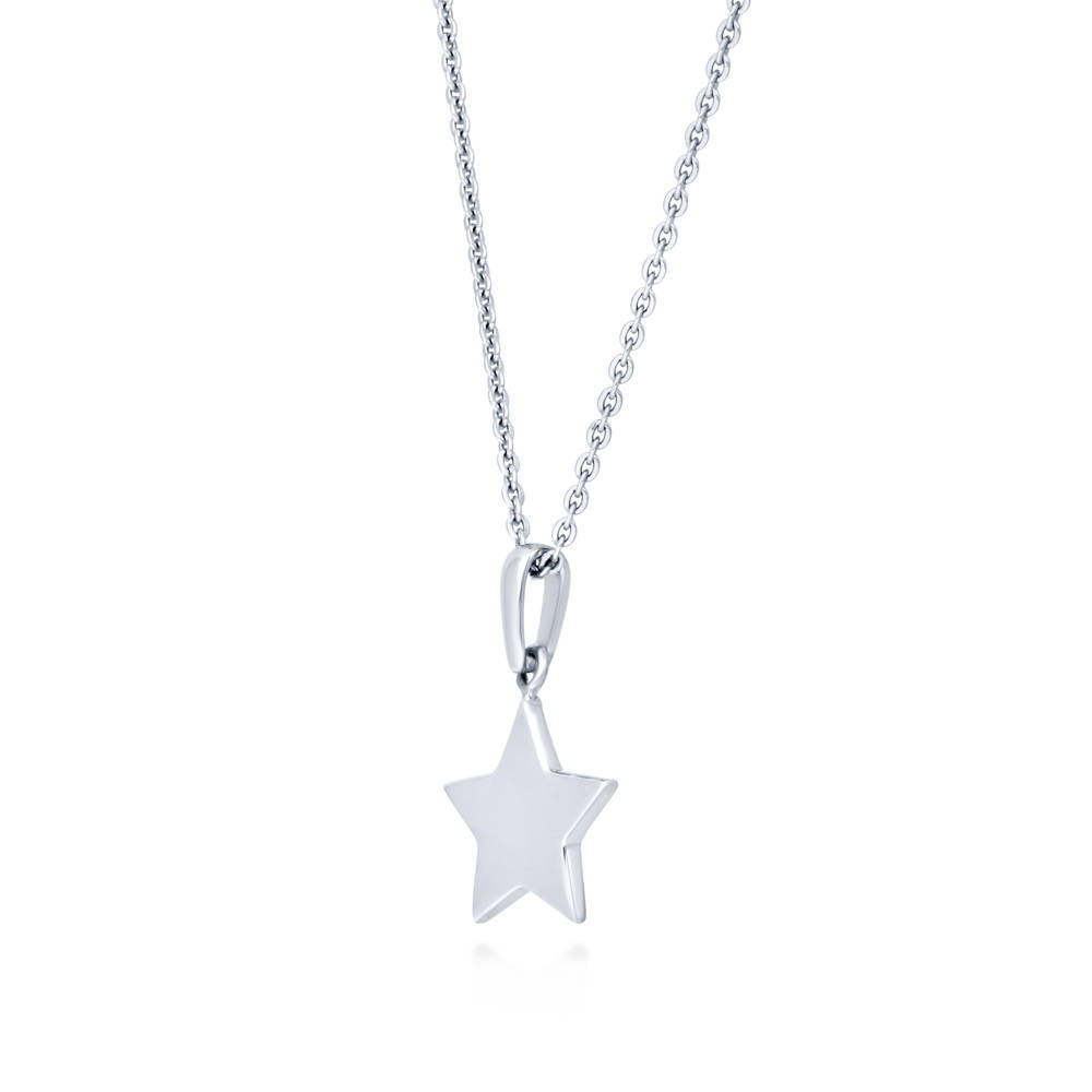 Front view of Star Pendant Necklace in Sterling Silver