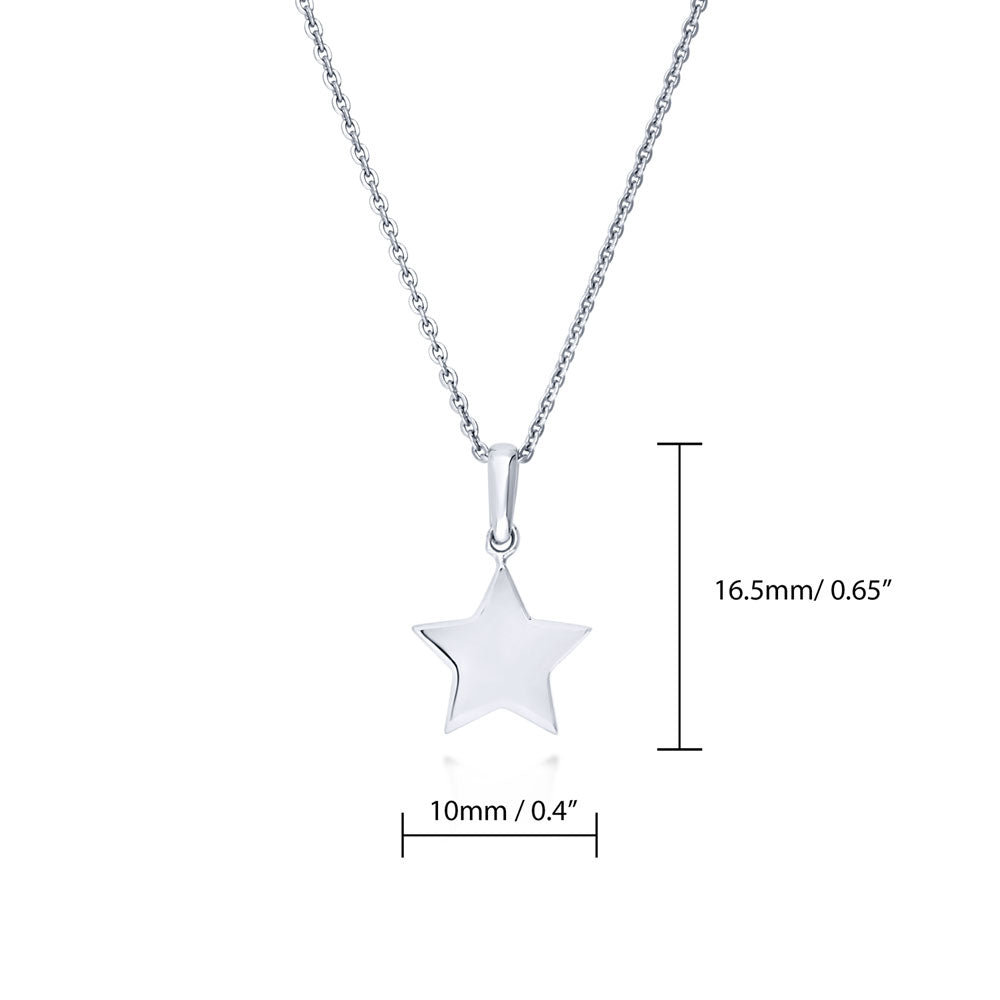 Angle view of Star Pendant Necklace in Sterling Silver
