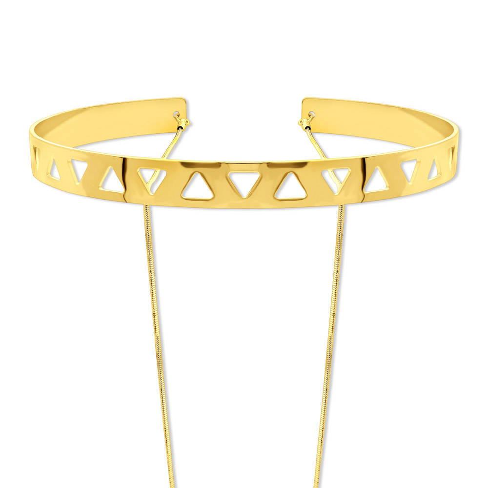 Front view of Layered Choker in Gold-Tone