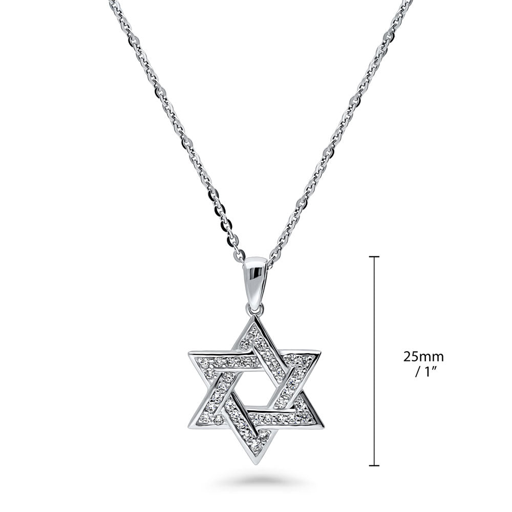 Star of David CZ Necklace in Sterling Silver