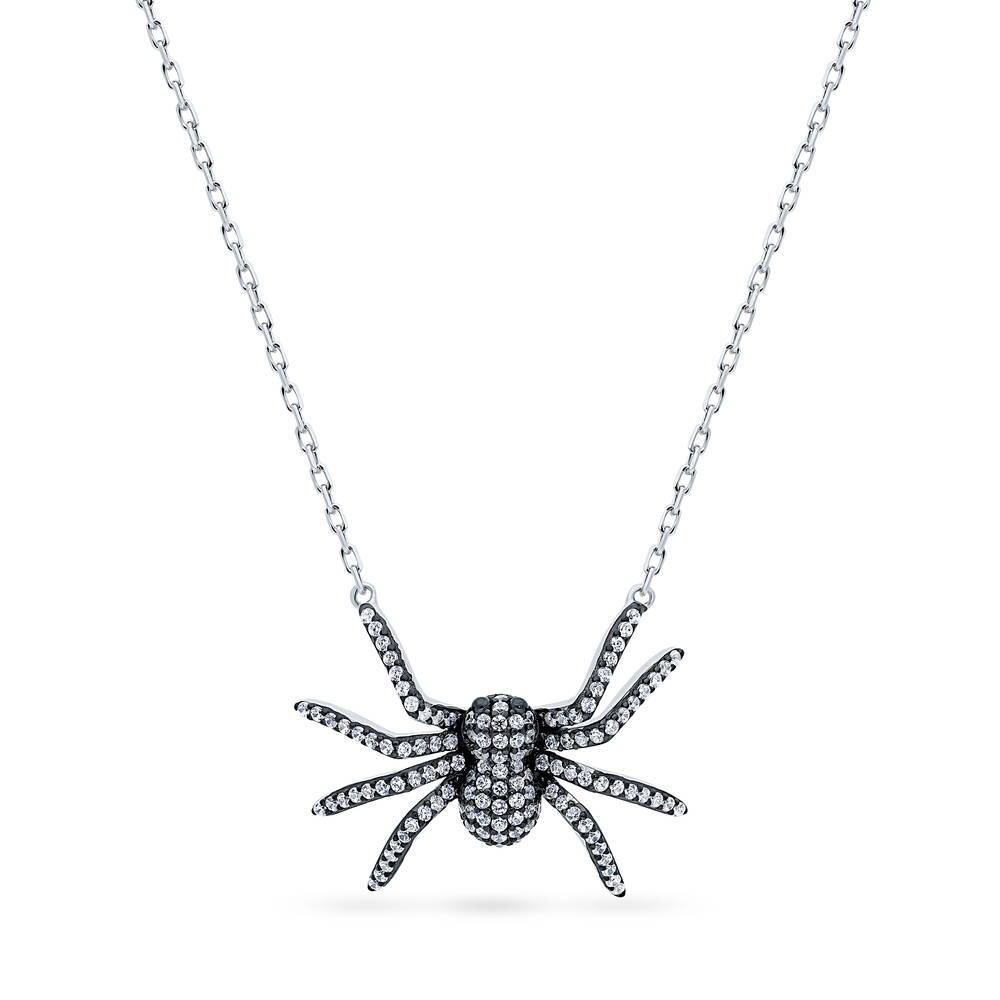 Spider CZ Necklace and Earrings Set in Sterling Silver, 4 of 11