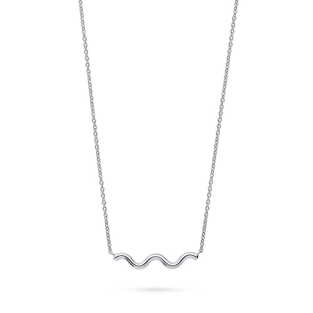 Wave Pendant Necklace in Sterling Silver