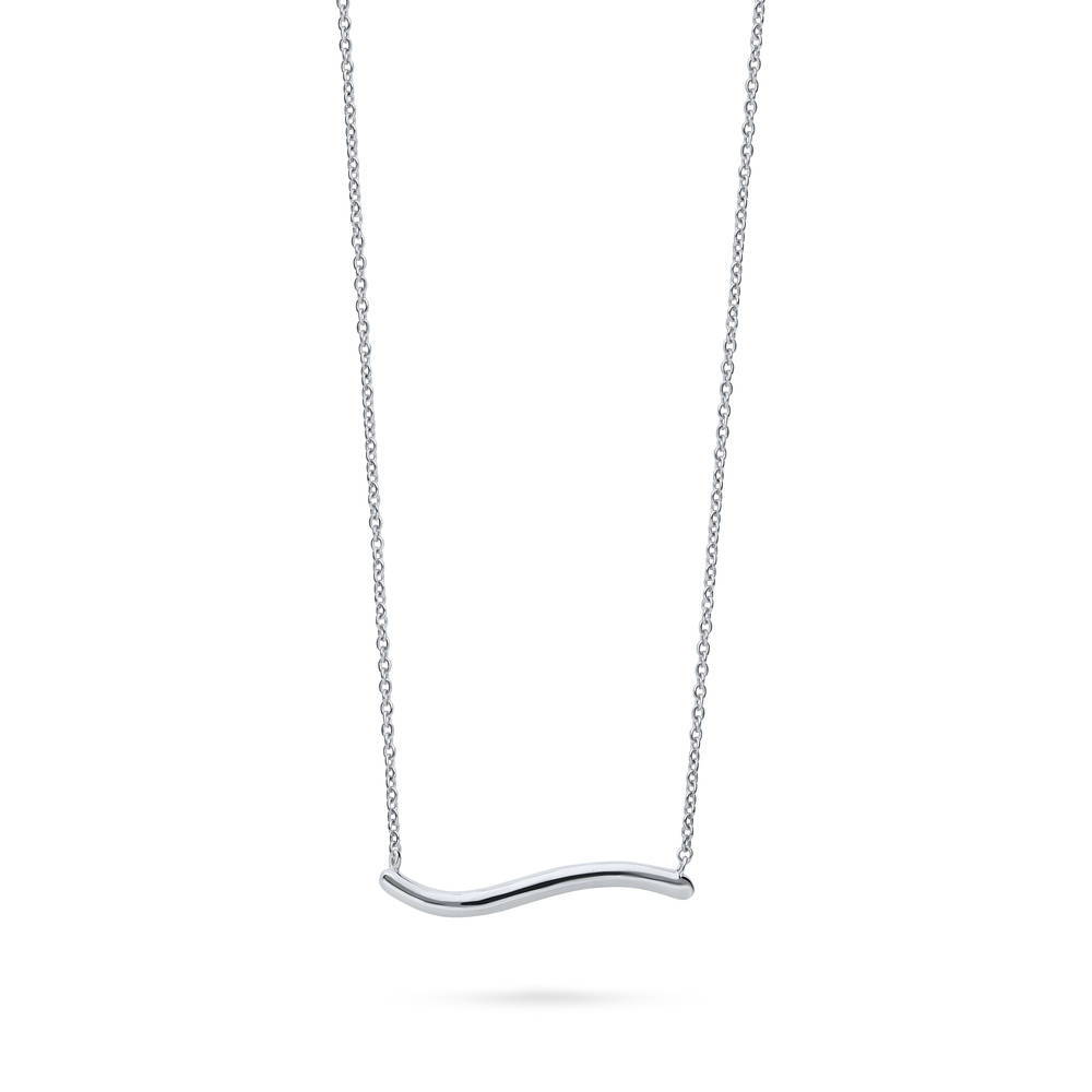 Wave Pendant Necklace in Sterling Silver