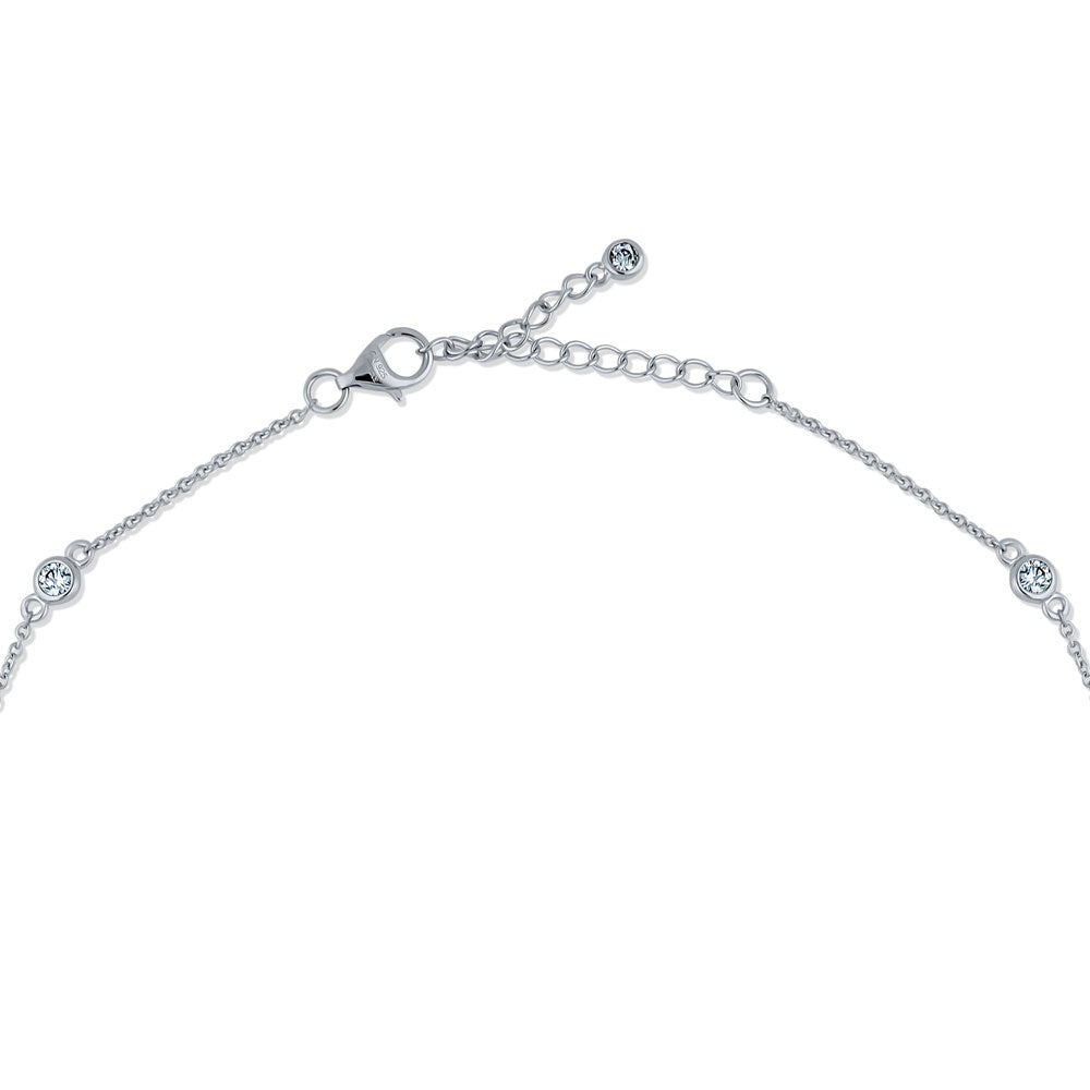 CZ by the Yard Station Necklace in Sterling Silver