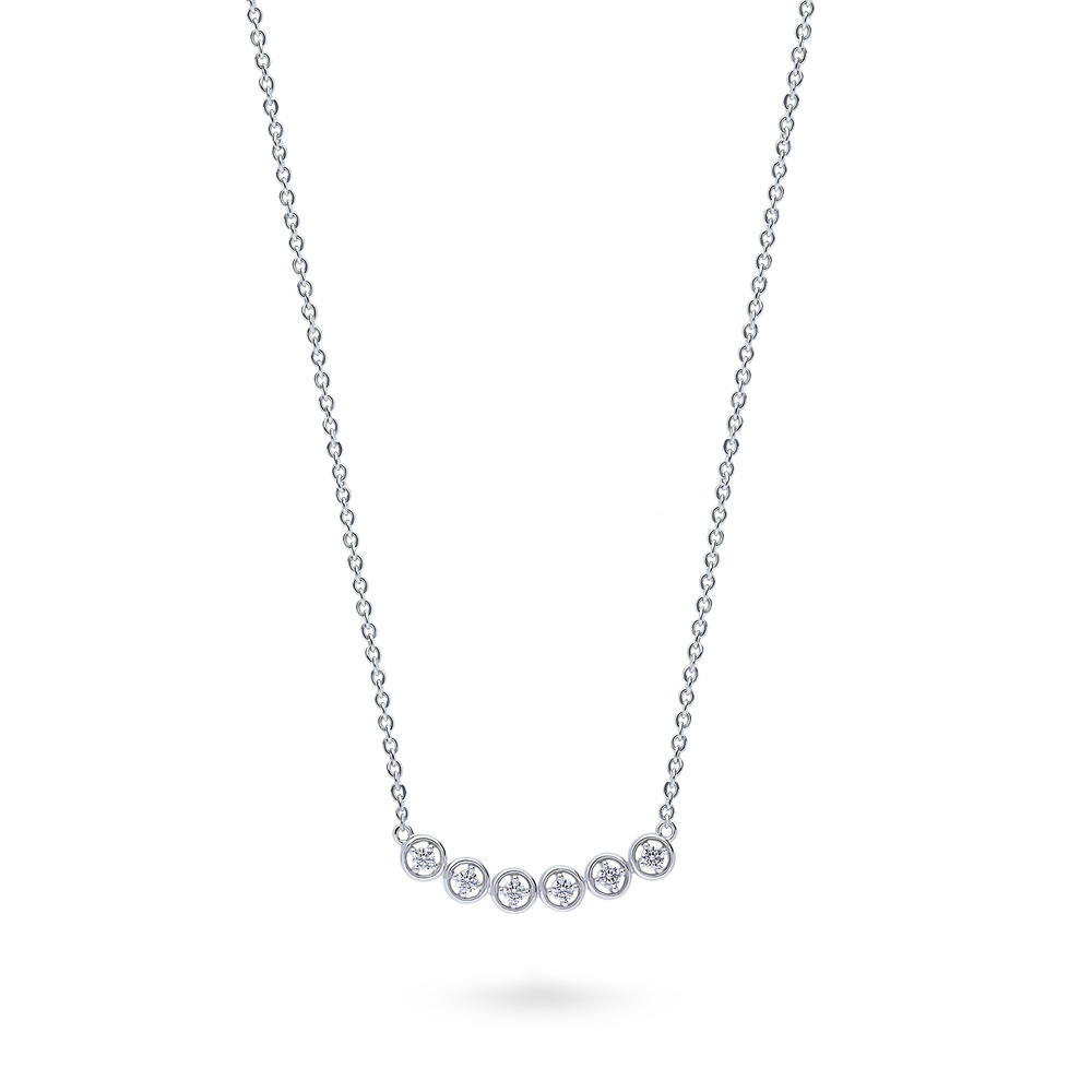 Bubble CZ Pendant Necklace in Sterling Silver, 1 of 6