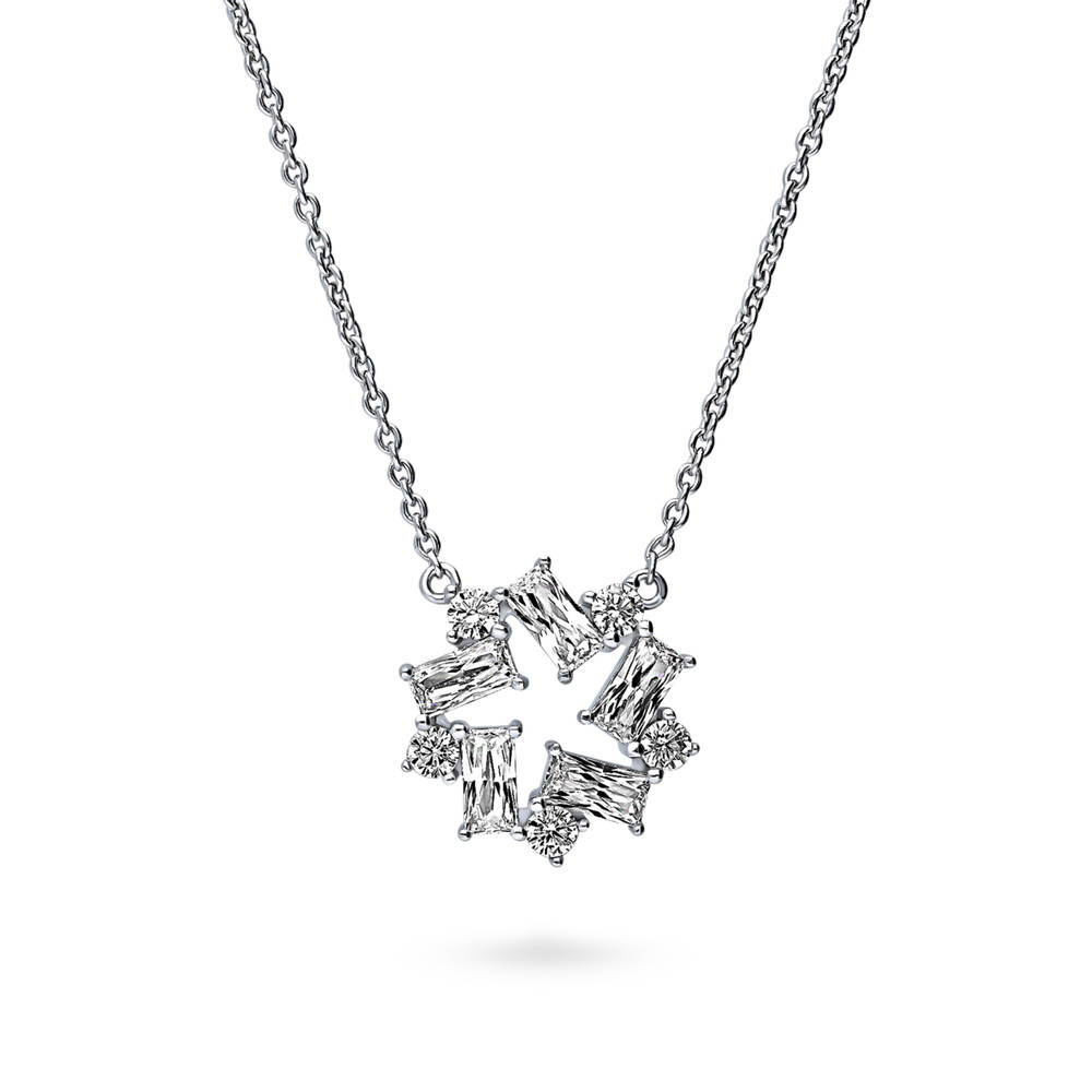 Wreath CZ Necklace and Earrings Set in Sterling Silver, 5 of 10
