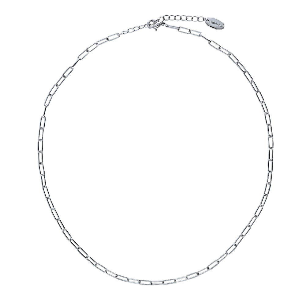 Paperclip Disc Chain Necklace in Silver-Tone, 2 Piece, 5 of 15