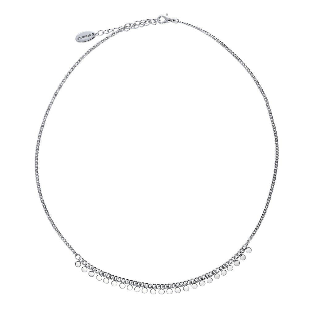 Paperclip Disc Chain Necklace in Silver-Tone, 2 Piece, 8 of 15