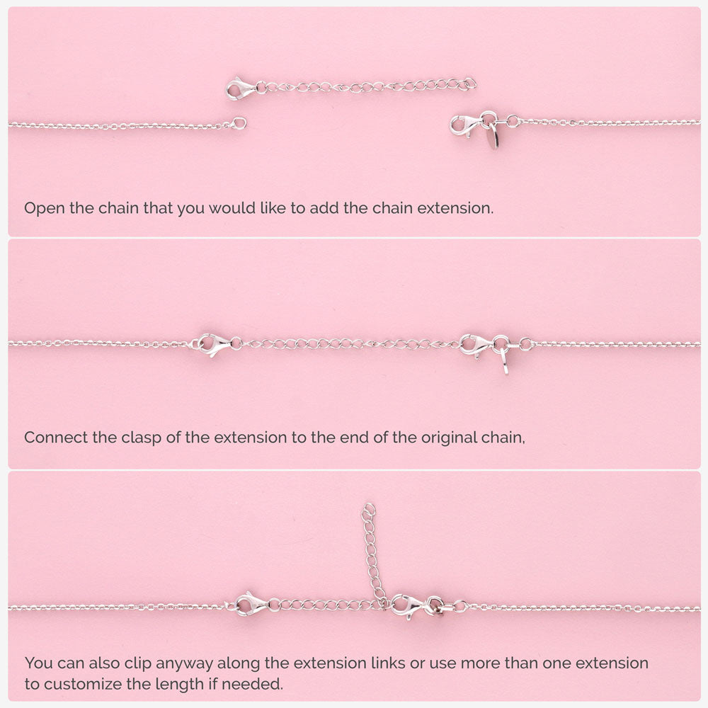 Chain Extension in Sterling Silver, 3 Piece