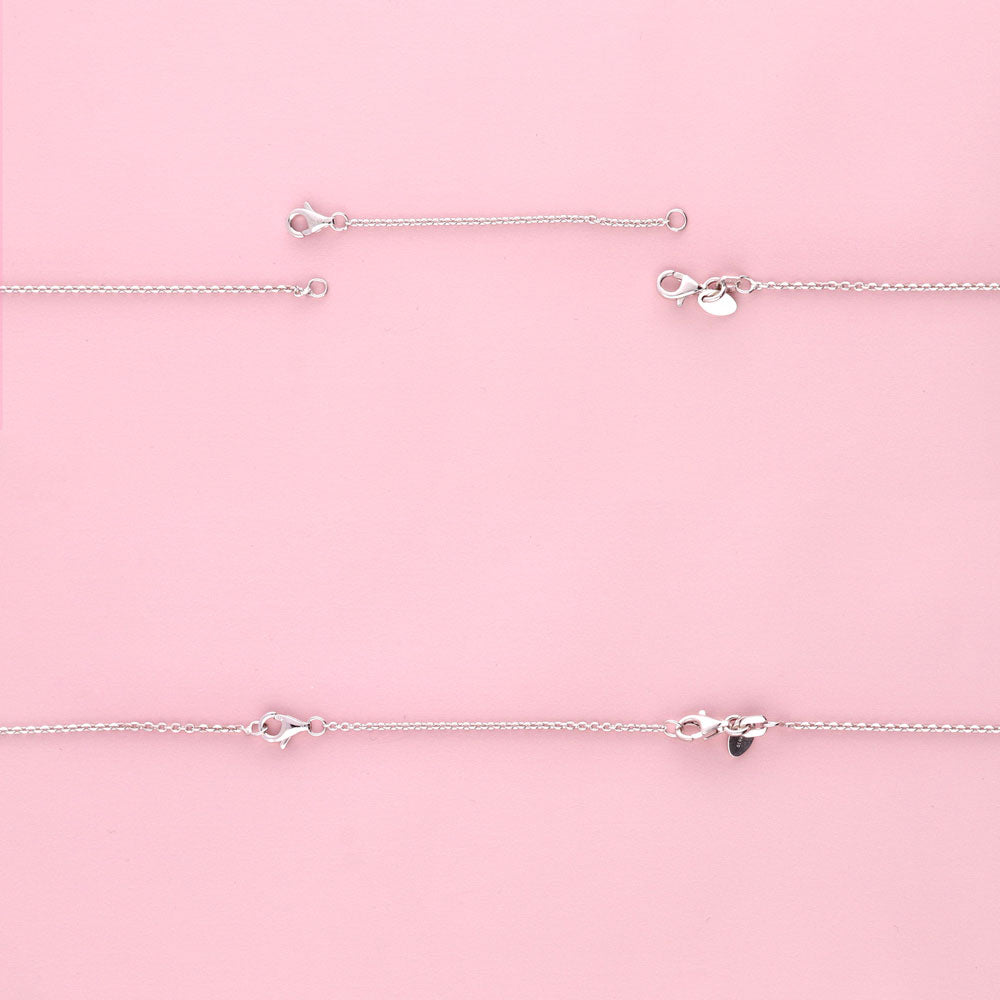 Angle view of Chain Extension in Sterling Silver, 3 Piece