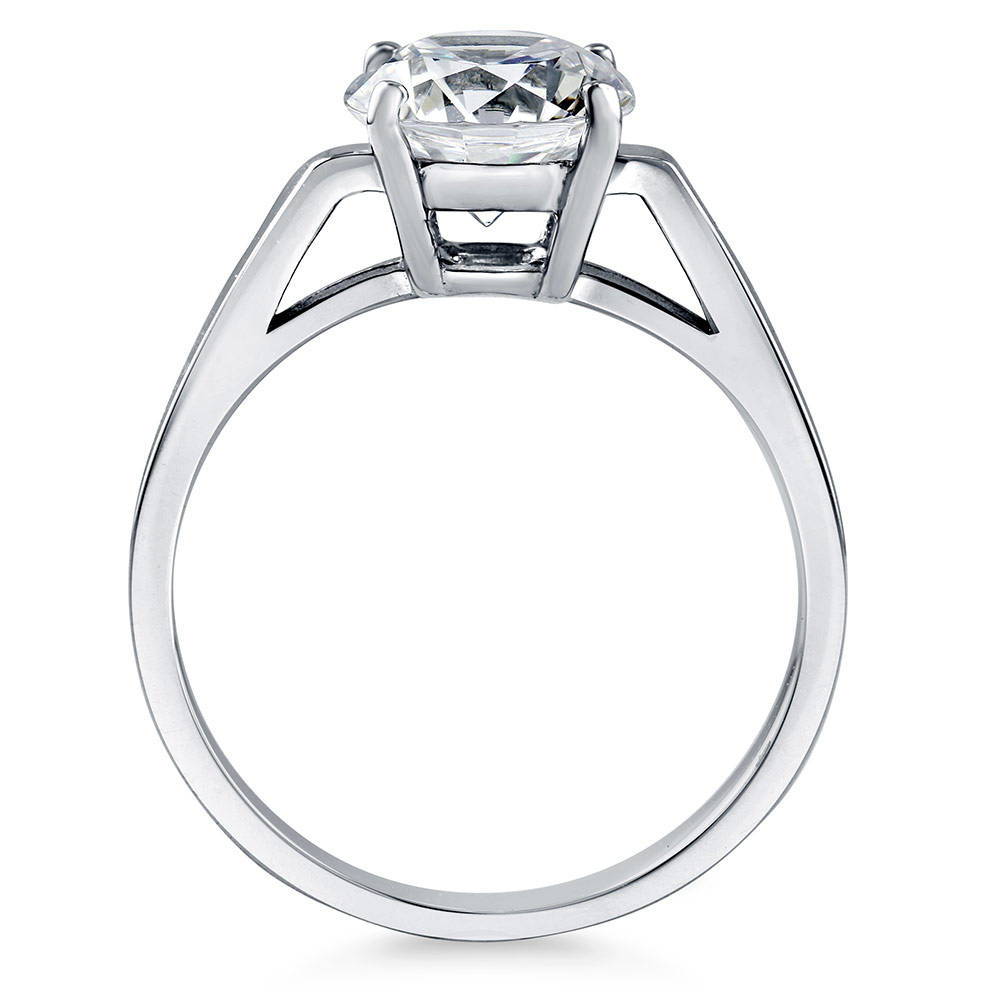 Alternate view of Solitaire 2ct Round CZ Ring in Sterling Silver, 6 of 7