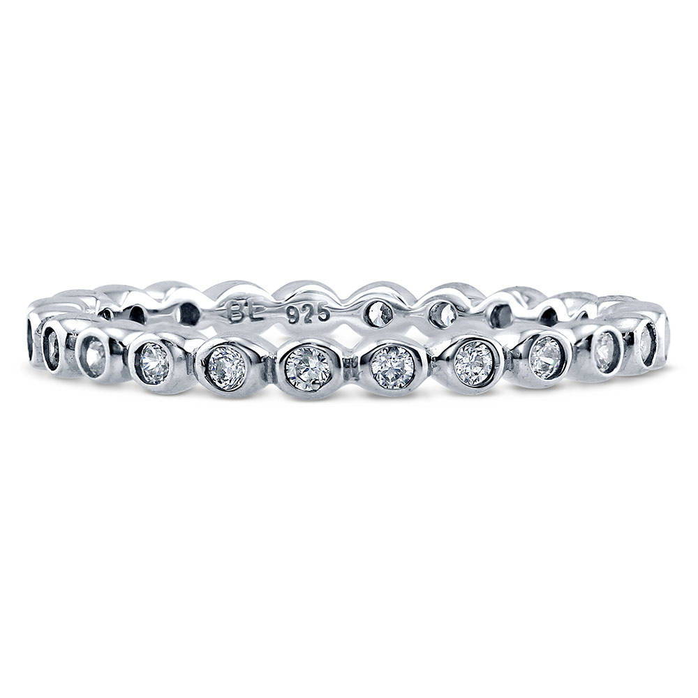 Bubble Bezel Set CZ Eternity Ring in Sterling Silver, 1 of 5