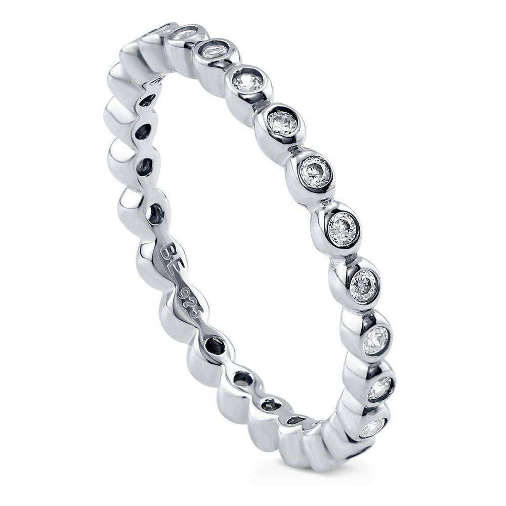 Bubble Bezel Set CZ Eternity Ring in Sterling Silver, 3 of 5