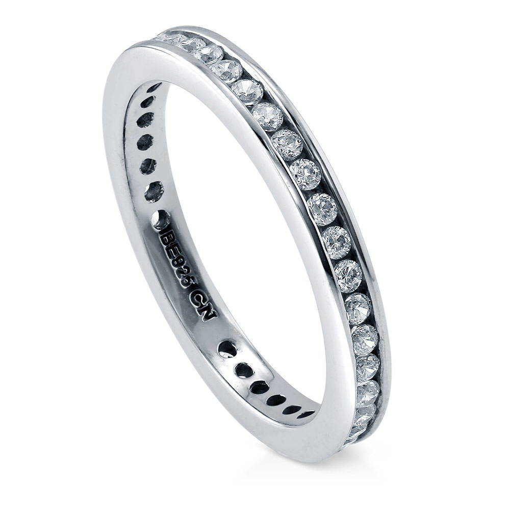 Channel Set CZ Eternity Ring in Sterling Silver, 3 of 5