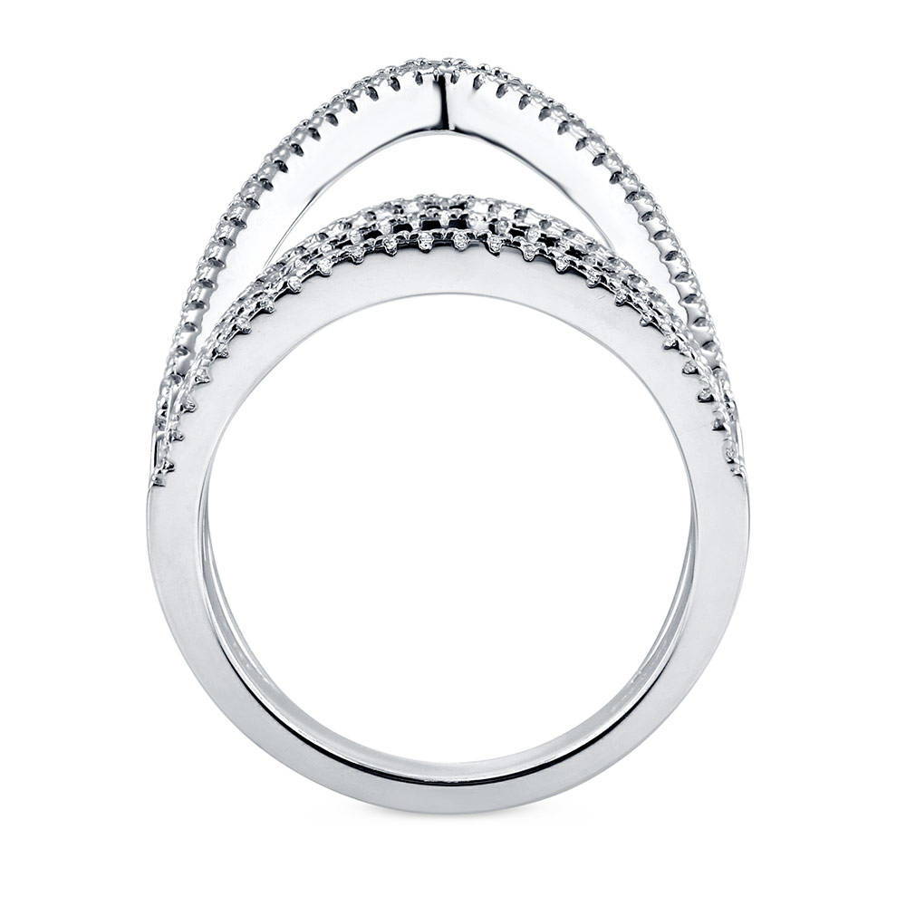 Open Bar CZ Statement Ring in Sterling Silver, 5 of 6
