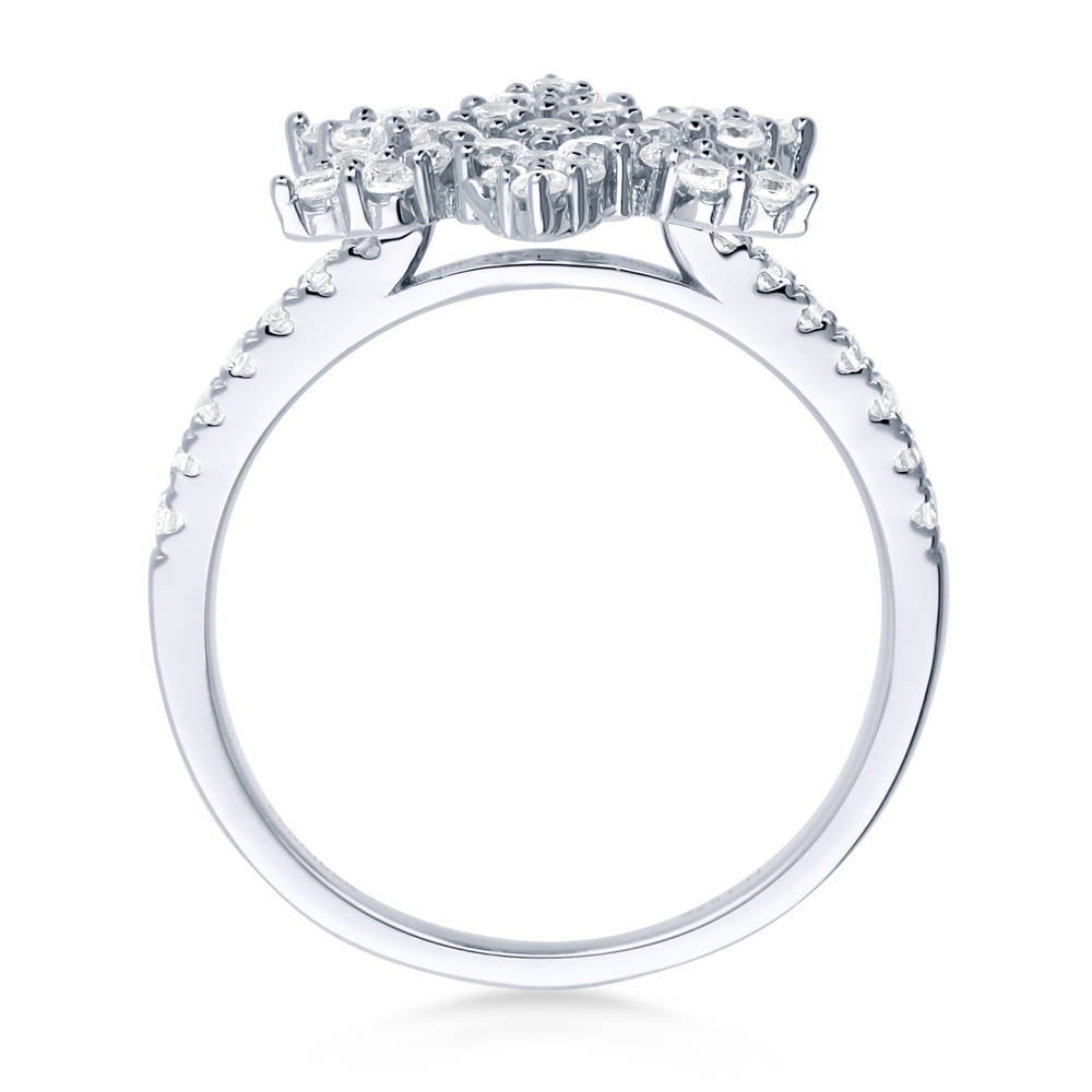 Alternate view of Snowflake CZ Ring in Sterling Silver