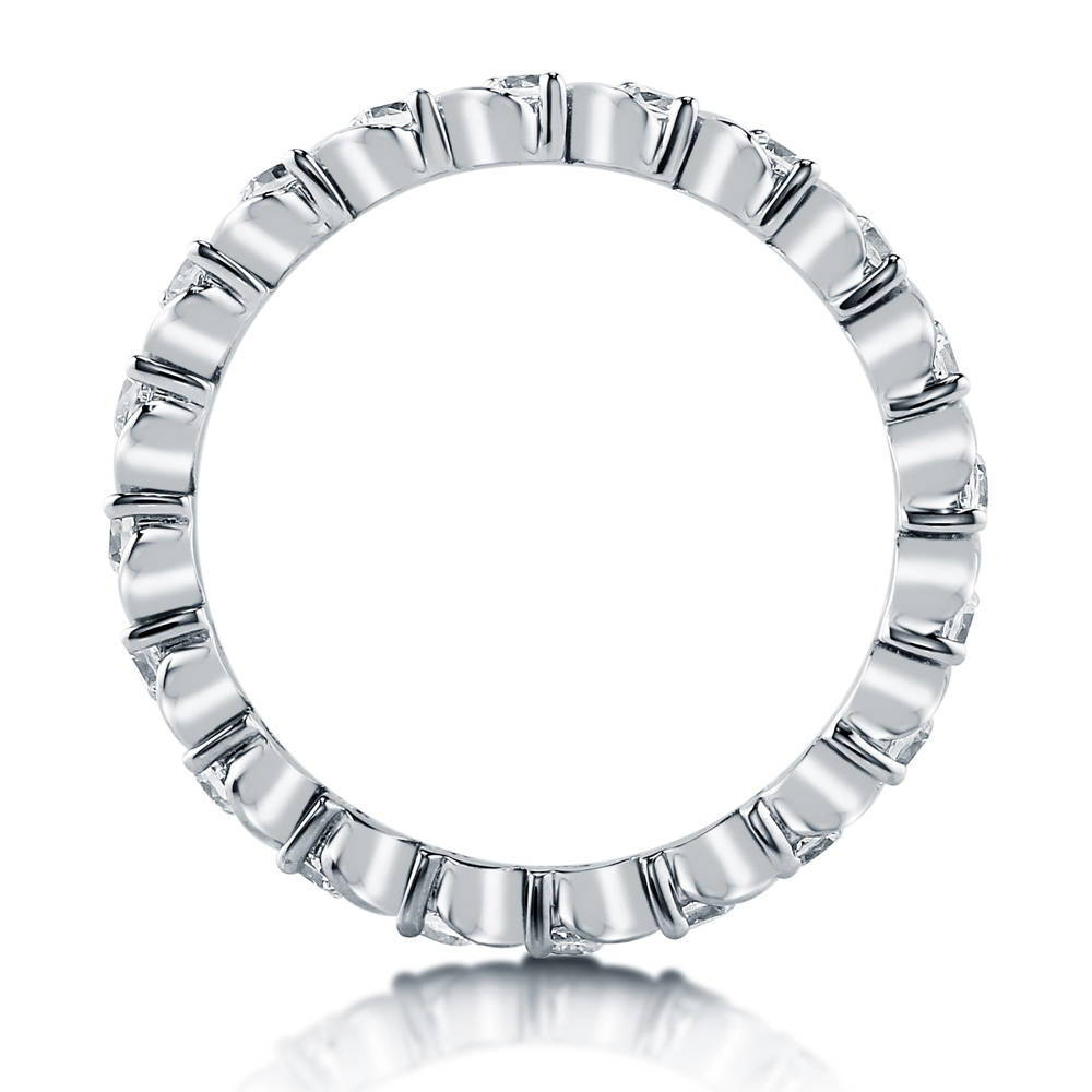 Angle view of CZ Eternity Ring in Sterling Silver