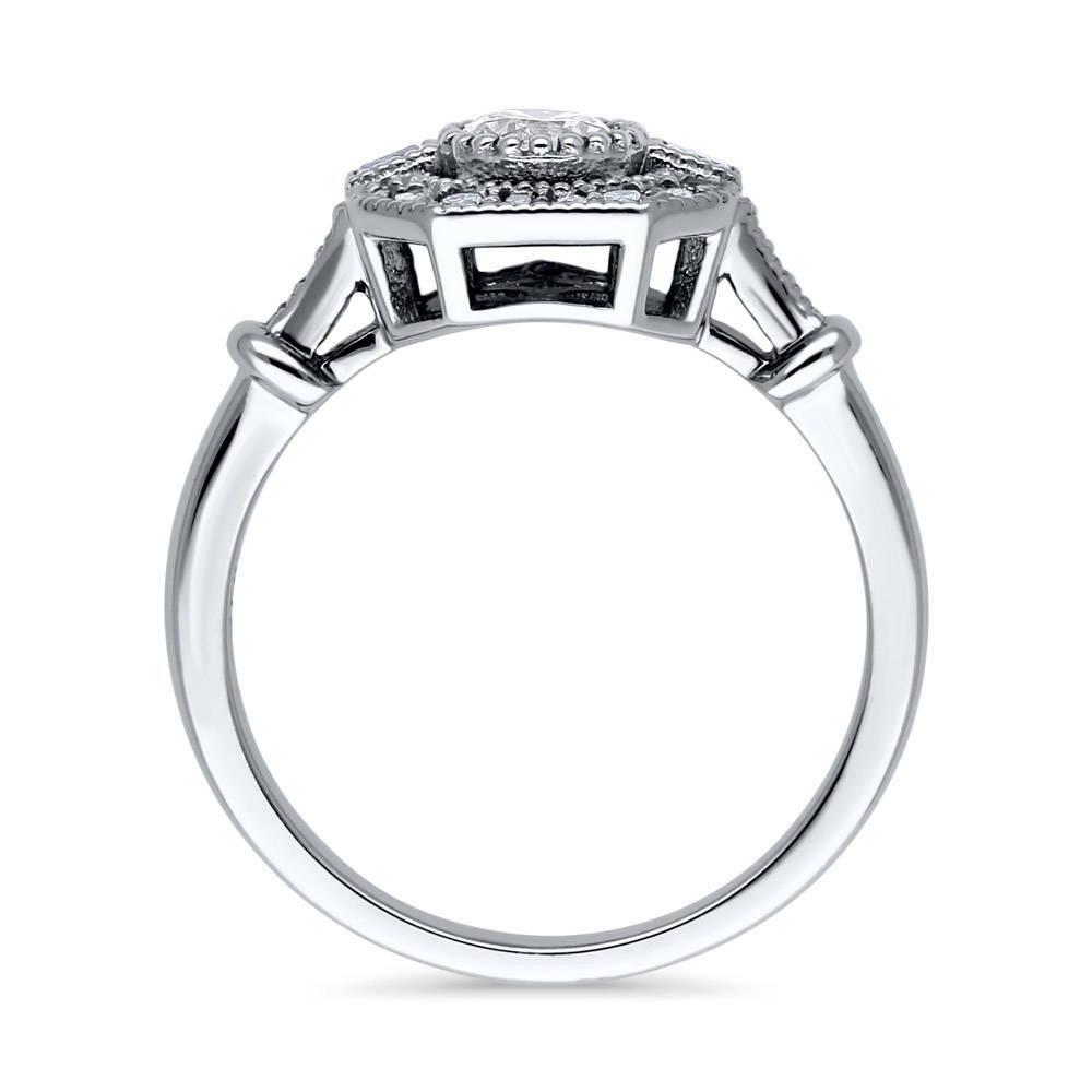 Alternate view of Art Deco CZ Ring in Sterling Silver