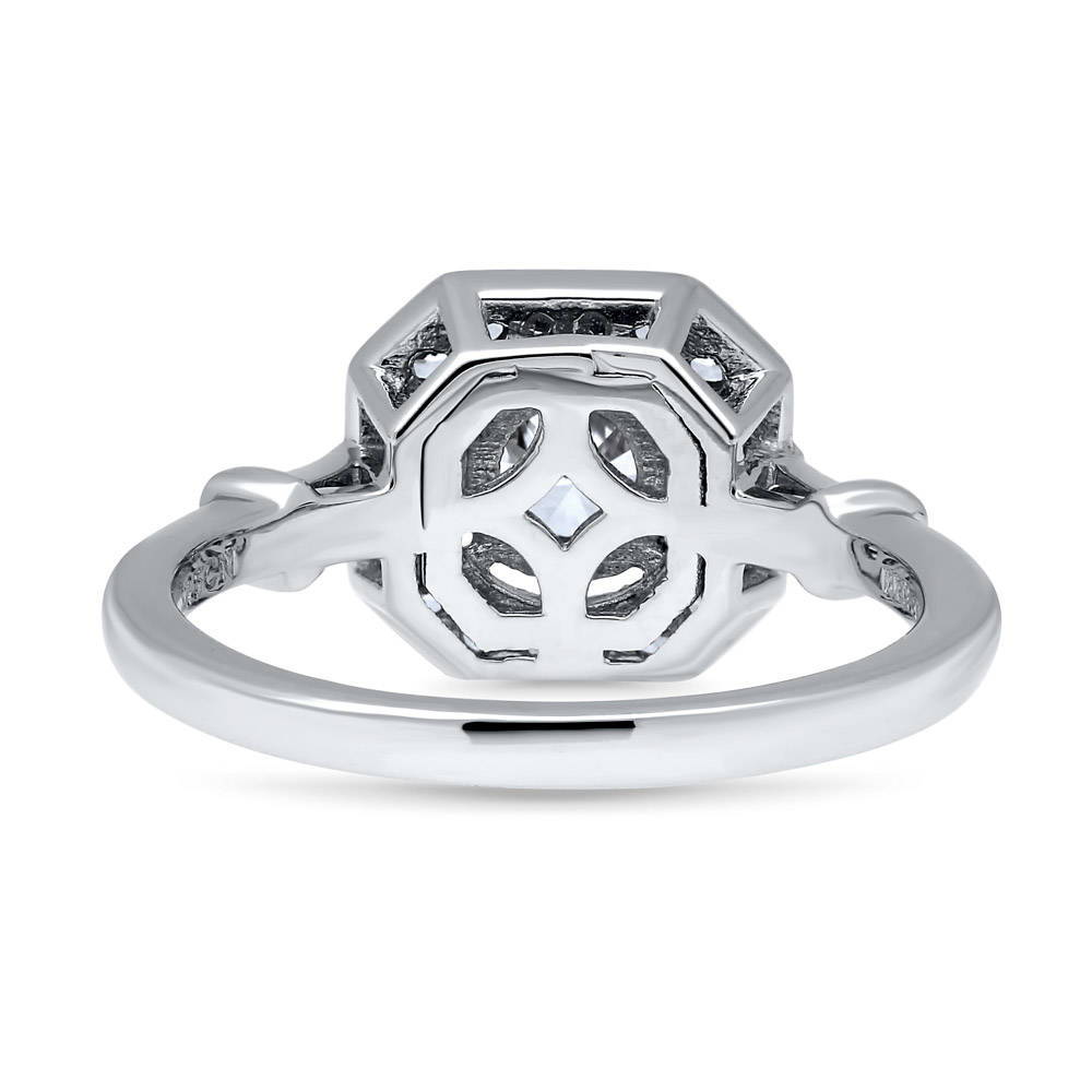 Side view of Art Deco CZ Ring in Sterling Silver