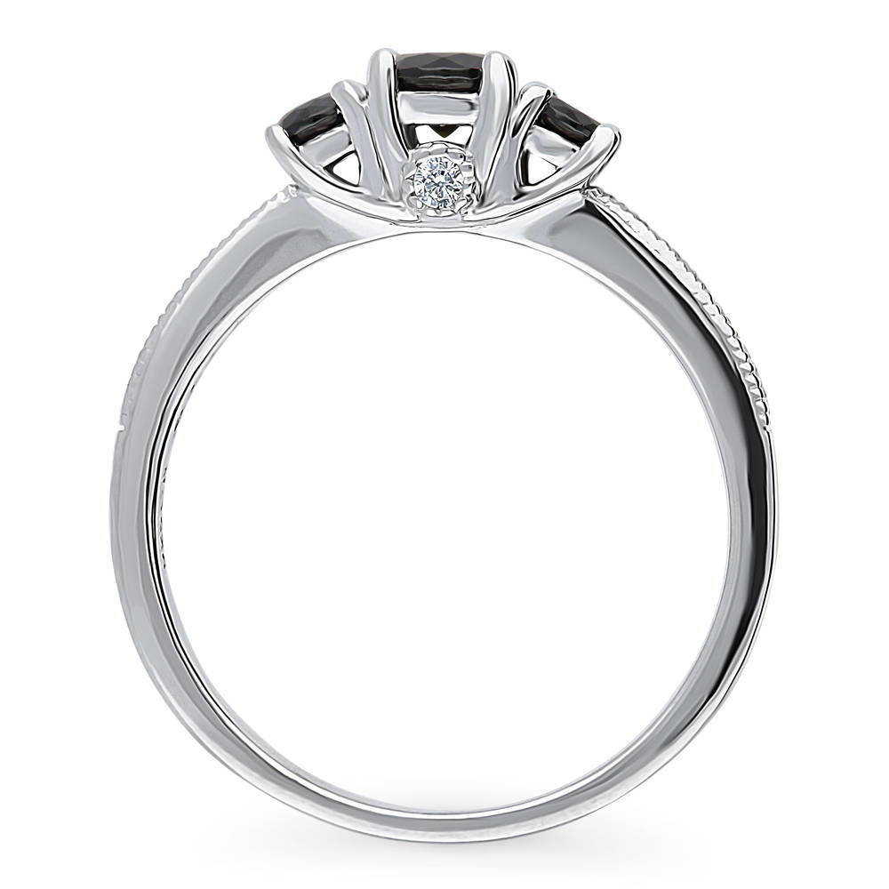 3-Stone Round CZ Ring in Sterling Silver