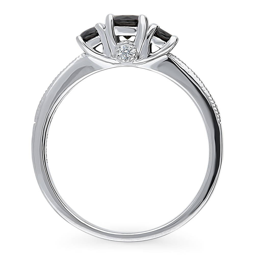 Alternate view of 3-Stone Round CZ Ring in Sterling Silver, 8 of 11