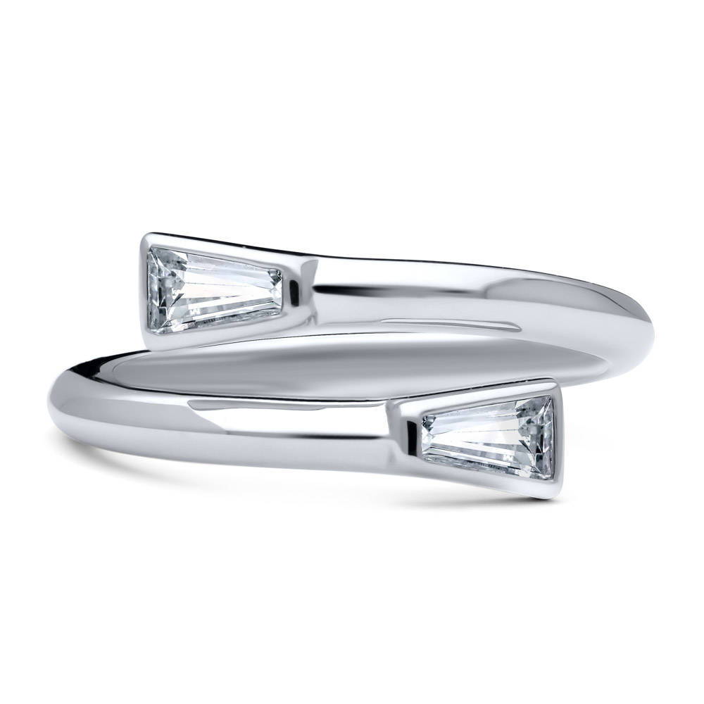 Bypass Wrap CZ Ring in Sterling Silver, 1 of 6