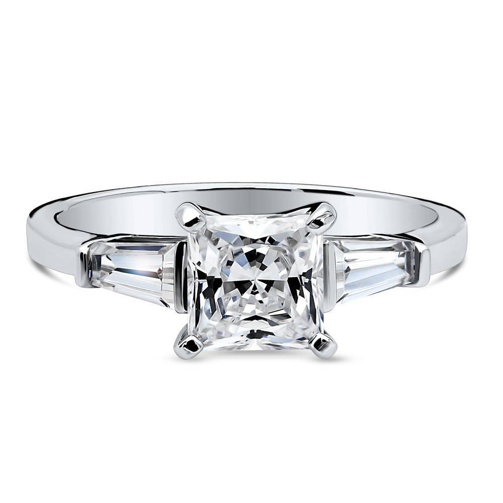 Solitaire 1.2ct Princess CZ Ring in Sterling Silver