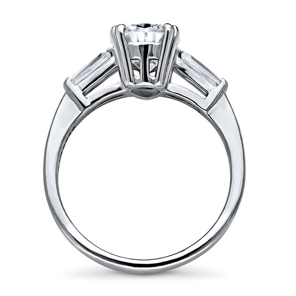Alternate view of Solitaire 1.8ct Pear CZ Ring in Sterling Silver