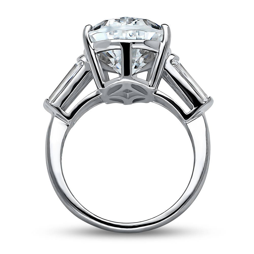 3-Stone Pear CZ Statement Ring in Sterling Silver