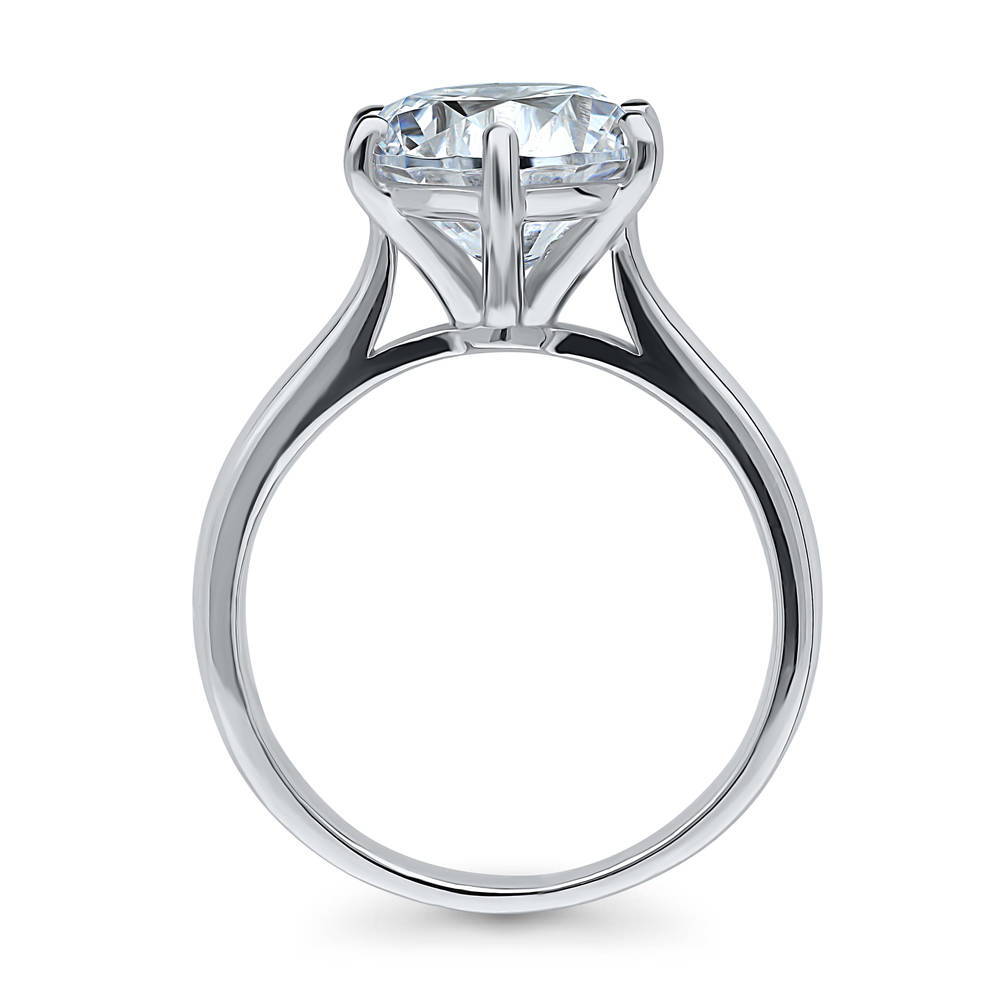 Solitaire 3.8ct Round CZ Statement Ring in Sterling Silver
